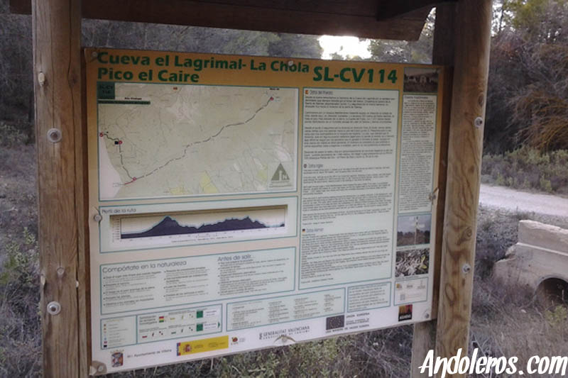 Cueva del Lagrimal: panel informativo