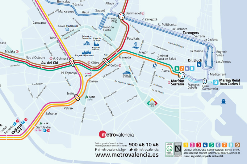 Plano del Metro de Valencia